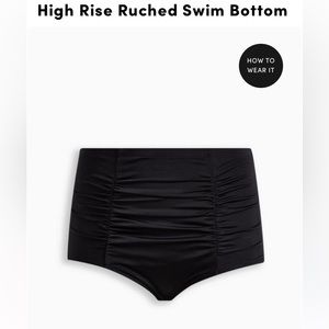 Torrid High Waisted Ruched Swim Bottom sz 2 18/20